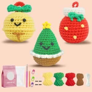 Christmas Decorations Set Uncinetto Starter Crochet Knitting Kit