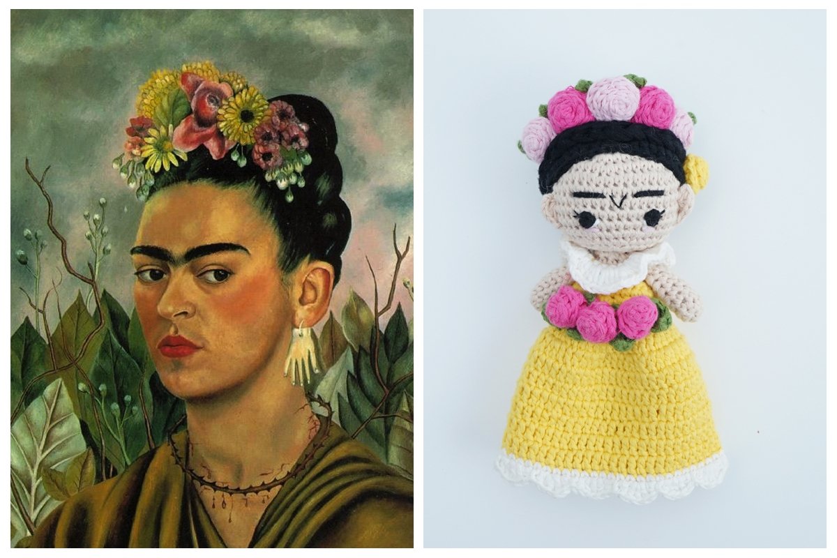 frida crochet artwork