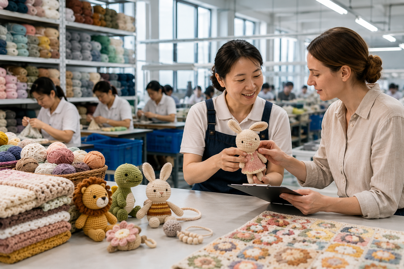 handmade crochet production at scale