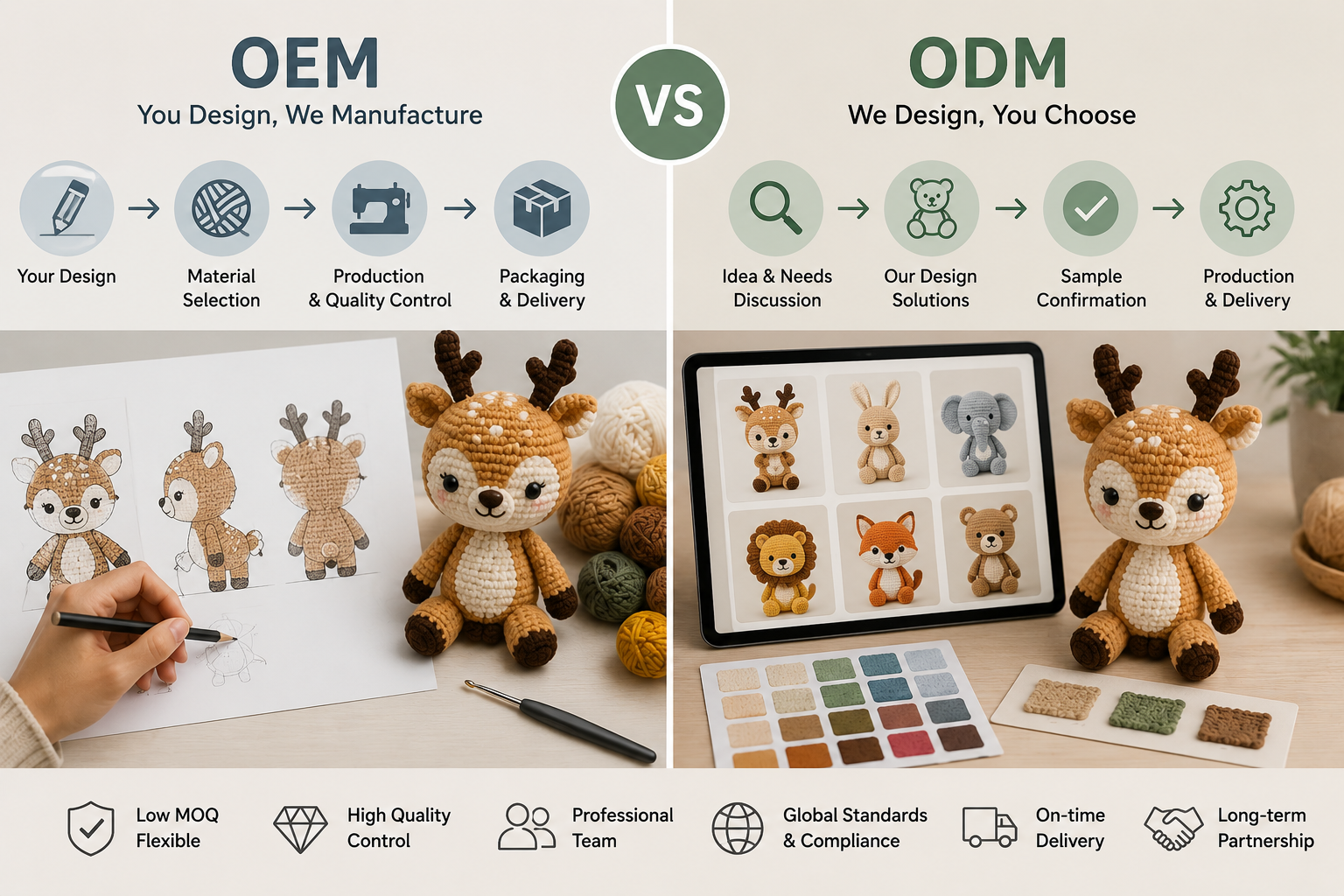 OEM vs ODM crochet manufacturing