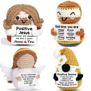 Emotional Amigurumi Support Positive Crochet Keychain Jesus Plush Christian Toy
