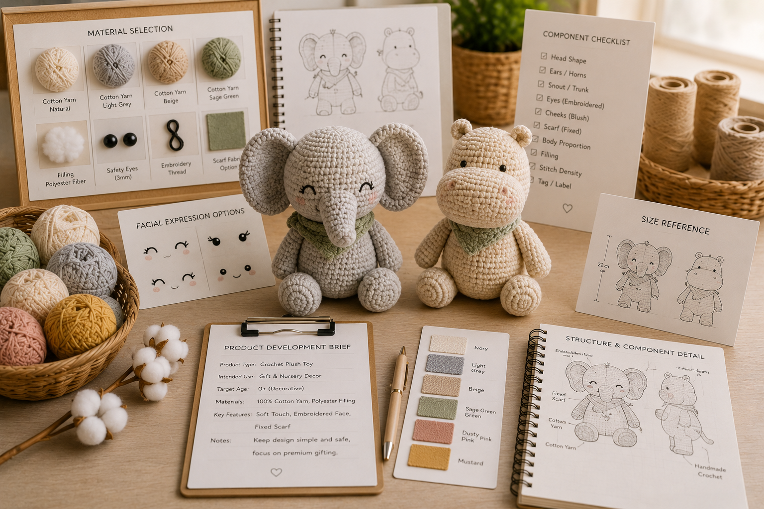 crochet baby product component review with bunny giraffe yarn embroidery filling accessories and material references