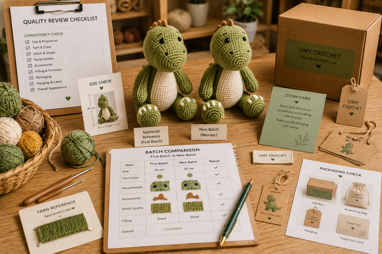 crochet reorder quality review with first batch new batch yarn accessories packaging and retail SKU comparison